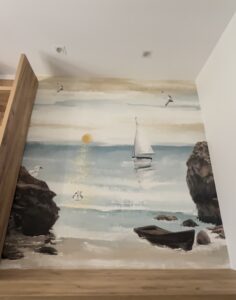 Mural de papel pintado en habitación