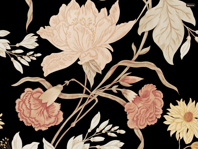 papel pintado flores color rosa de muralchic