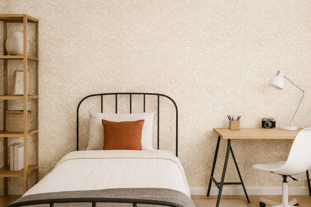 papel pintado estilo vintaje en habitacion infantil